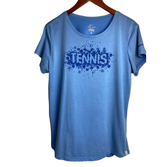 Nike Tops - Nike Dri-Fit Women's Blue "Tennis" Short Sleeve T-Shirt Size X-Large